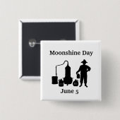 Moonshine Day Silhouette Square Button (Voorkant /achterkant)