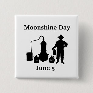 Moonshine Day Silhouette Square Button