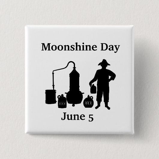 Moonshine Day Silhouette Square Button (Voorkant)