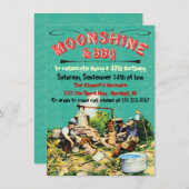 Moonshine en BBQ Party uitnodigingen (Voorkant / Achterkant)