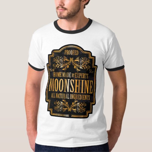 Moonshine-etiket T-shirt (Voorkant)