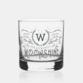 Moonshine gepersonaliseerde Monogram look Whisky Glas (Voorkant)