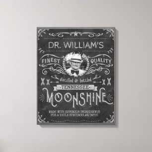 Moonshine Hillbilly Medicine Aangepast grijs Canvas Afdruk