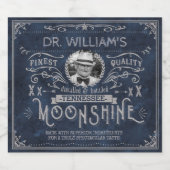 Moonshine Hillbilly Medicine Custom Blue Bier Etiket (Enkel label)