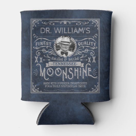 Moonshine  Hillbilly Medicine Custom Blue Blikjeskoeler (Voorkant)