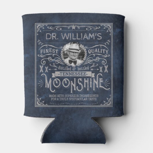 Moonshine  Hillbilly Medicine Custom Blue Blikjeskoeler (Achterkant)