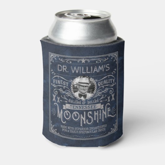 Moonshine  Hillbilly Medicine Custom Blue Blikjeskoeler (Blikje Achterkant)