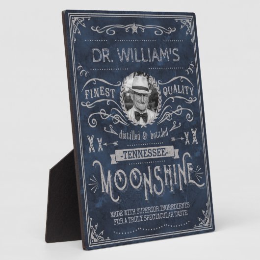 Moonshine Hillbilly Medicine  Custom Blue Fotoplaat (Zijkant)