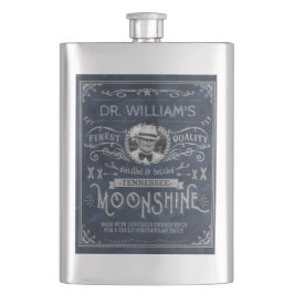 Moonshine Hillbilly Medicine  Custom Blue Heupfles