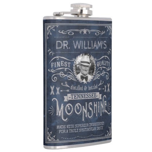 Moonshine  Hillbilly Medicine Custom Blue Heupfles (Rechts)