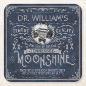 Moonshine  Hillbilly Medicine Custom Blue Kartonnen Onderzetters (Voorkant)