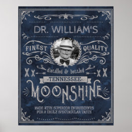 Moonshine Hillbilly Medicine Custom Blue Poster
