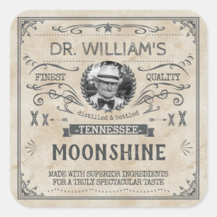 Moonshine Hillbilly Medicine Custom Brewer Vierkante Sticker