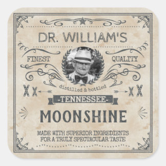  Moonshine Hillbilly Medicine Custom Brewer Vierkante Sticker
