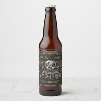 Moonshine Hillbilly Medicine Custom Brown Bier Etiket