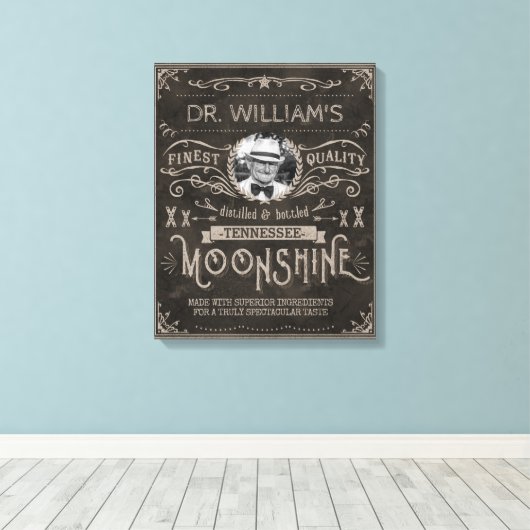 Moonshine Hillbilly Medicine Custom Brown Canvas Afdruk (Insitu (Houten vloer))