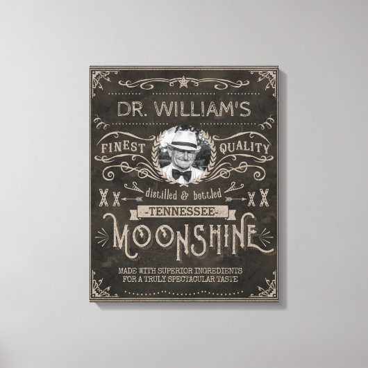 Moonshine Hillbilly Medicine  Custom Brown Canvas Afdruk (Voorkant)