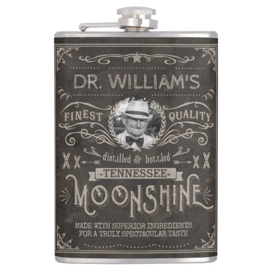 Moonshine  Hillbilly Medicine Custom Brown Heupfles (Voorkant)