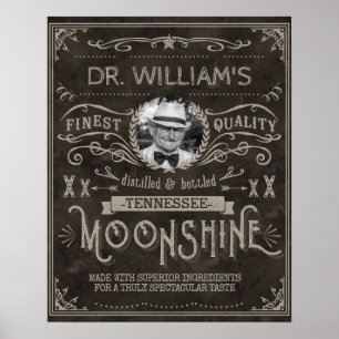 Moonshine Hillbilly Medicine Custom Brown Poster