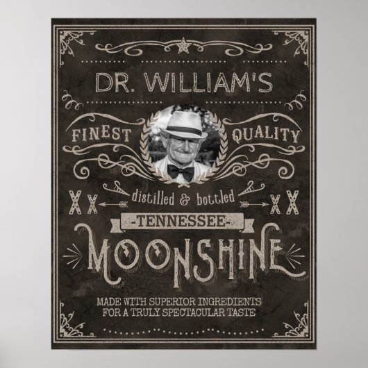 Moonshine  Hillbilly Medicine Custom Brown Poster (Voorkant)