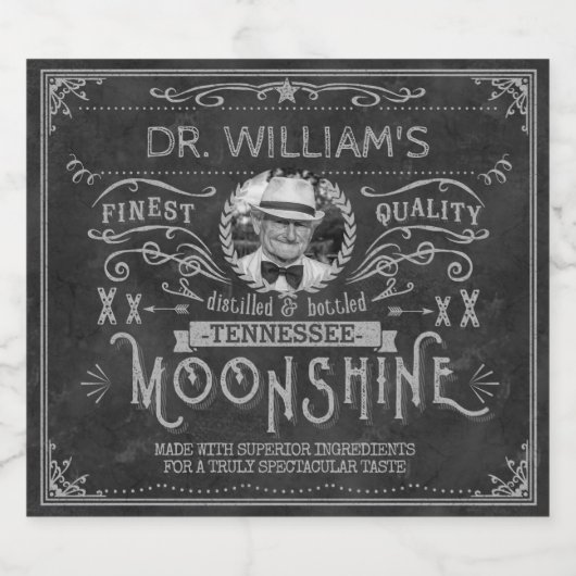  Moonshine Hillbilly Medicine Custom Grey Bier Etiket (Enkel label)