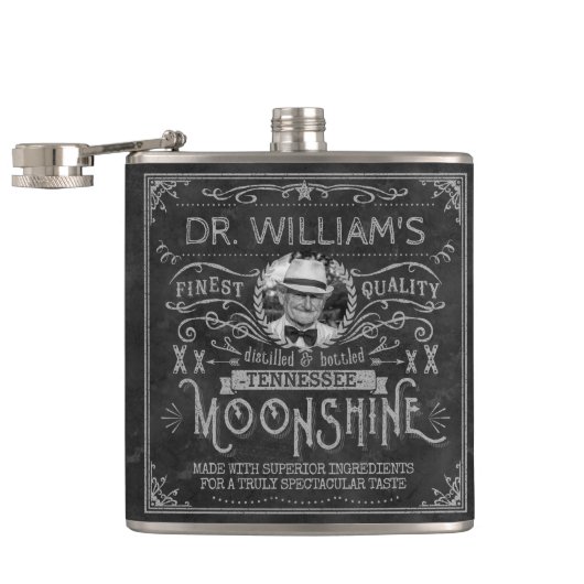Moonshine  Hillbilly Medicine Custom Grey Heupfles (Geopend)