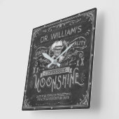 Moonshine  Hillbilly Medicine Custom Grey Vierkante Klok (Hoek)