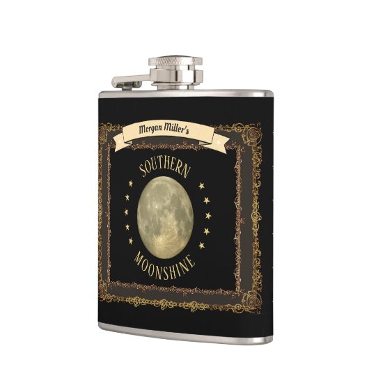 Moonshine Kolf met jouw naam of initiaal Heupfles (Links)