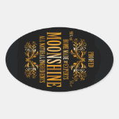 Moonshine-label Ovale Sticker (Voorkant)