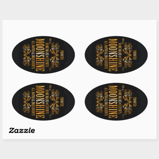 Moonshine-label Ovale Sticker (Vel)