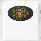 Moonshine-label Ovale Sticker (Tas)