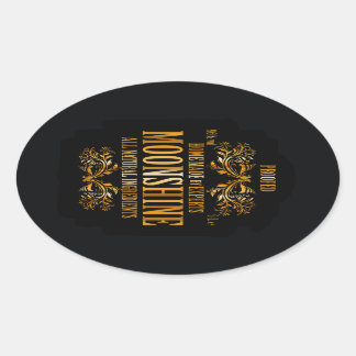 Moonshine-label Ovale Sticker