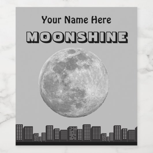MOONSHINE LABEL WIJN ETIKET (Enkel label)