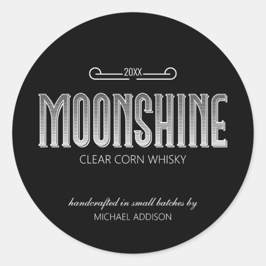 Moonshine Ronde Sticker (Voorkant)