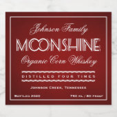Moonshine Ruby Red Likeurfles Etiket (Enkel label)