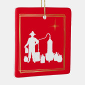 Moonshine Silhouette kerstversiering Keramisch Ornament (Rechts)