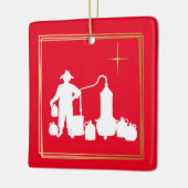 Moonshine Silhouette kerstversiering Keramisch Ornament (Links)