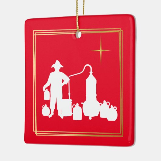 Moonshine Silhouette kerstversiering Keramisch Ornament (Links)