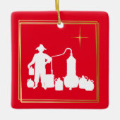 Moonshine Silhouette kerstversiering Keramisch Ornament (Voorkant)