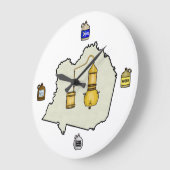 Moonshine still en Jugs Wall Clock Grote Klok (Hoek)