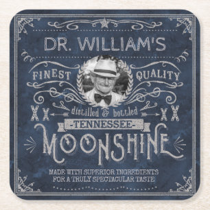 Moonshine Vintage Hillbilly Medicine Custom Blue Kartonnen Onderzetters