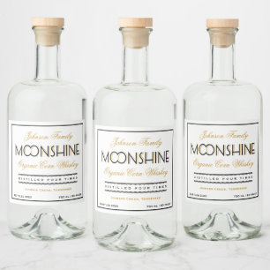Moonshine Whiskey Black en Golden Likeurfles Etiket