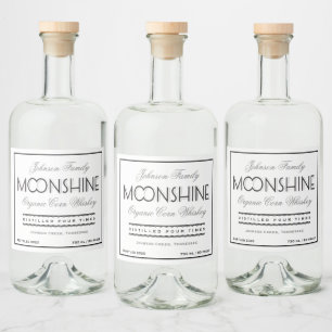 Moonshine Whiskey Black en Grey Likeurfles Etiket