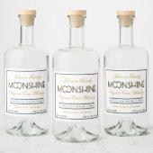 Moonshine Whiskey Zwart en Gouden Likeurfles Etiket (Flessen)