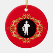 Moonshiner Man Medallion Kerstannament Keramisch Ornament (Voorkant)