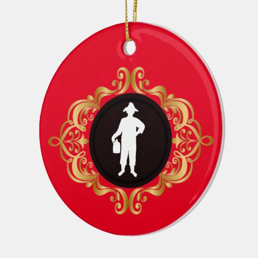 Moonshiner Man Medallion Kerstannament Keramisch Ornament (Links)