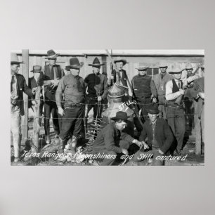 MOONSHINERS BUSTEERD DOOR TEXAS RANGERS c. 1919 Poster