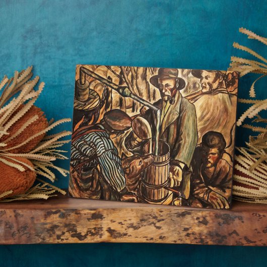 Moonshiners Making White Lightning Whiskey Liquor Fotoplaat (Zijkant)