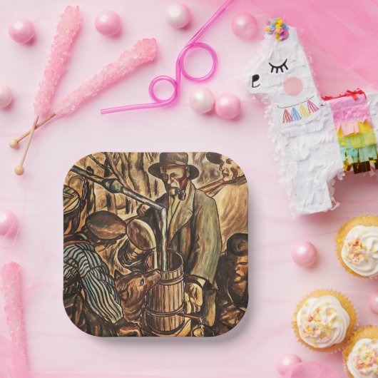 Moonshiners Making White Lightning Whiskey Liquor Papieren Bordje (Feest)