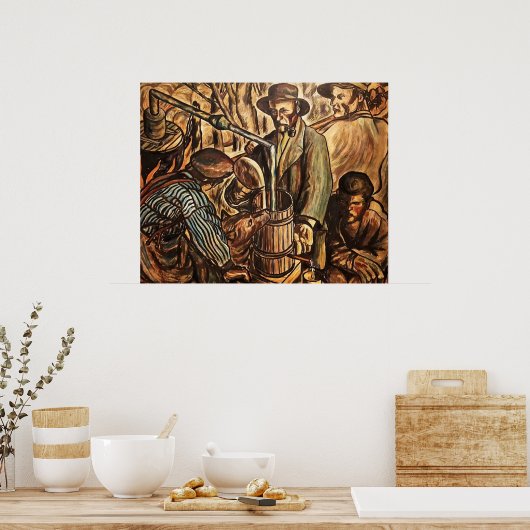 Moonshiners Making White Lightning Whiskey Liquor Poster (Keuken)